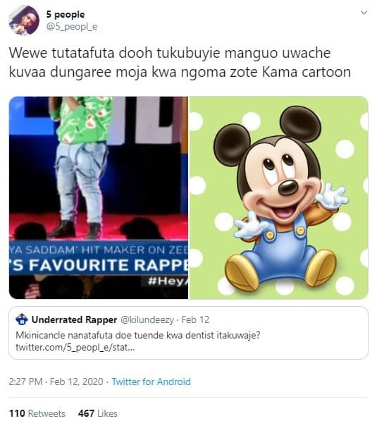 5 people 5_peopl_ wewe tutatafuta dooh tukubuyie manguo uwache kuvaa dungaree mo