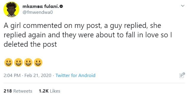 Mkamba fulaní. fmwendwao a girl commented on my post guy replied she replied aga