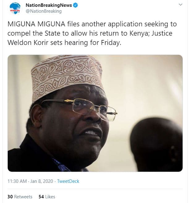 Nationbreakingnews nationbreaking miguna miguna files another application seekin