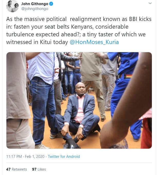 John githongo johngithongo as the massive political realignment known as bbi kic
