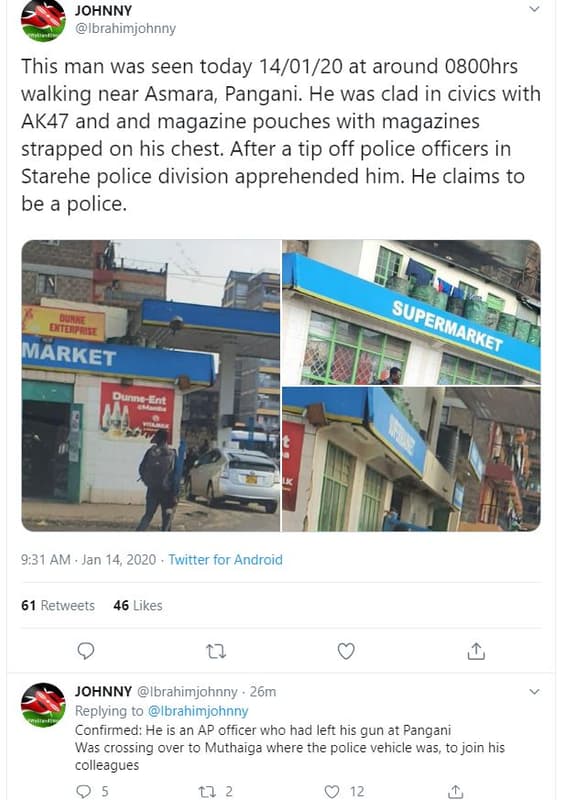 Johnny ibrahimjohnny this man was seen today 140120 at around 08oohrs walking ne