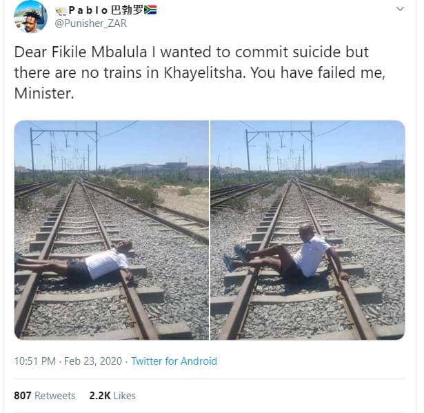 Pabl0 ehg punisher_zar dear fikile mbalula wanted to commit suicide but there ar