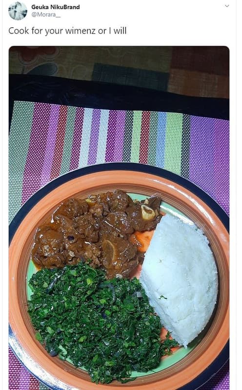 Geuka nikubrand morara cook for your wimenz or will