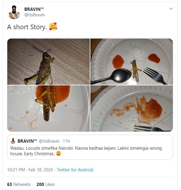 Bravin itsbravin short story. bravin itsbravin 11h wadau. locusts zimefika nairo