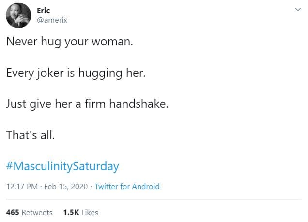 Eric amerix never hug your woman. every joker is hugging her. just give her a fi