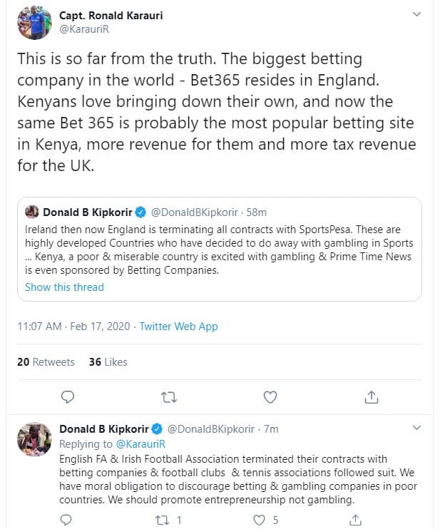 Capt. ronald karauri karaurir this is so far from the truth. the biggest betting