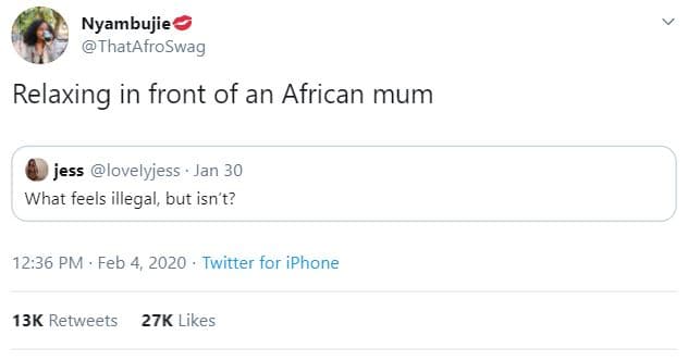 Nyambujie thatafroswag relaxing in front of an african mum jess lovelyjess jan 3