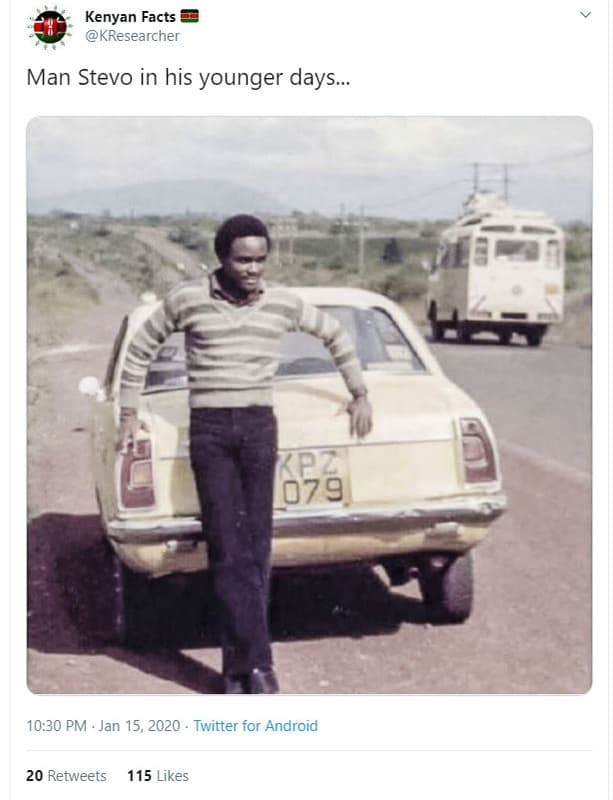 Kenyan facts kresearcher man stevo in his younger days 7pz 079 10.30 pm jan 15,
