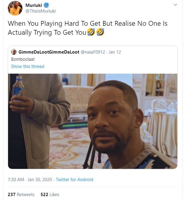 Muriuki thislsmuriuki when you playing hard to get but realise no one is actuall