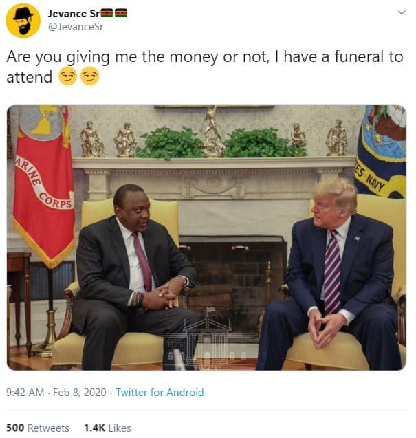 Jevance sr jevancesr are you giving me the money or not have a funeral to attend