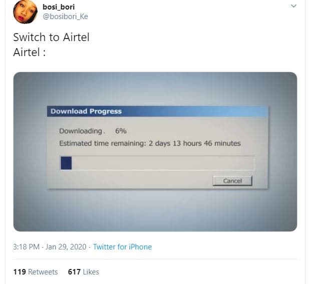 Bosi_bori bosibori_ke switch to airtel airtel download progress downloading 6 es