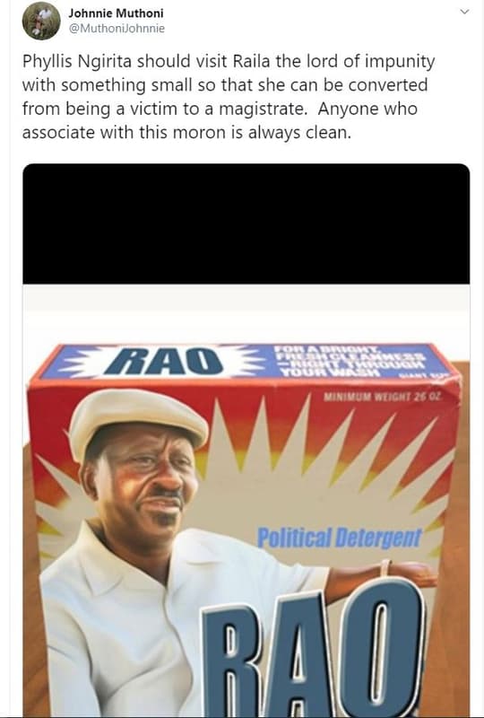 Johnnie muthoni muthonijohnnie phyllis ngirita should visit raila the lord of im