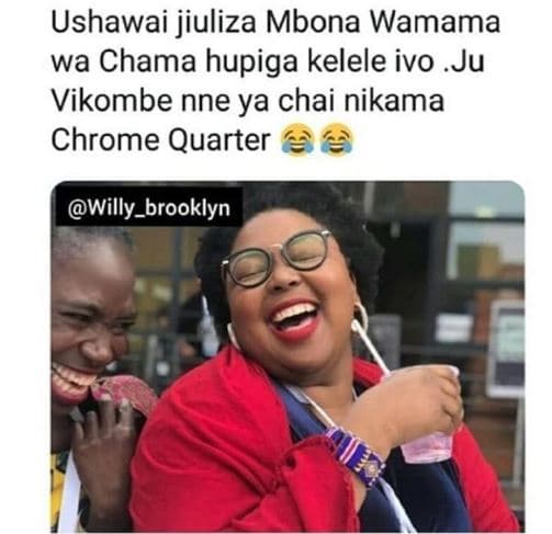 Ushawai jiuliza mbona wamama wa chama hupiga kelele ivo .ju vikombe nne ya chai