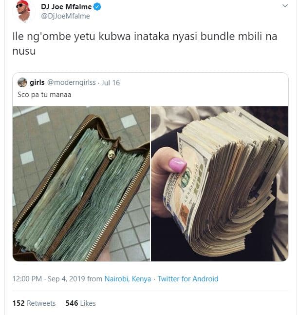 Dj joe mfalme djjoemfalme ile ng'ombe yetu kubwa inataka nyasi bundle mbili na n