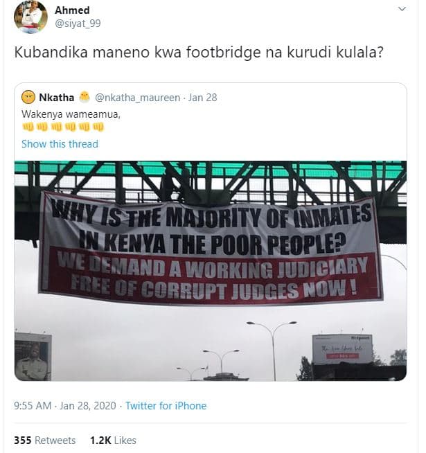 Ahmed siyat_99 kubandika maneno kwa footbridge na kurudi kulala? nkatha nkatha m