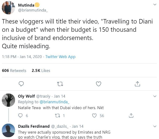 Mutinda brianmutinda these vloggers will title their video, travelling to diani