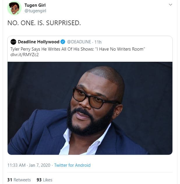 Tugen girl tugengirl no. one is. surprised_ deadline hollywood deadline . 11h ty