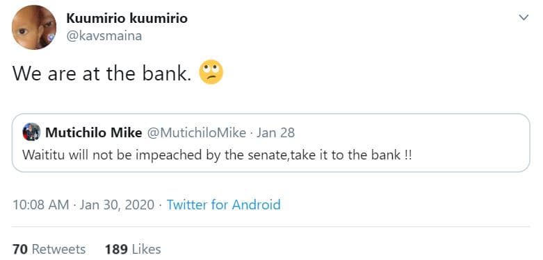 Kuumirio kuumirio kavsmaina we are at the bank. mutichilo mike mutichilomike jan