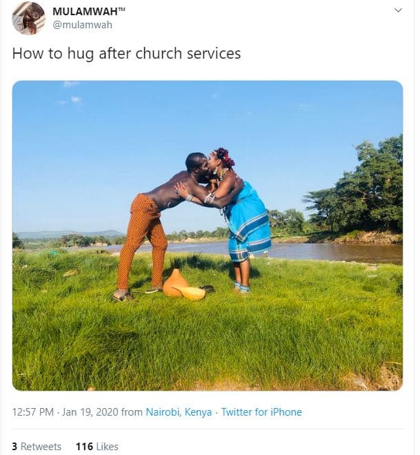 Mulamwah mulamwah how to hug after church services 12.57 pm jan 19, from nairobi