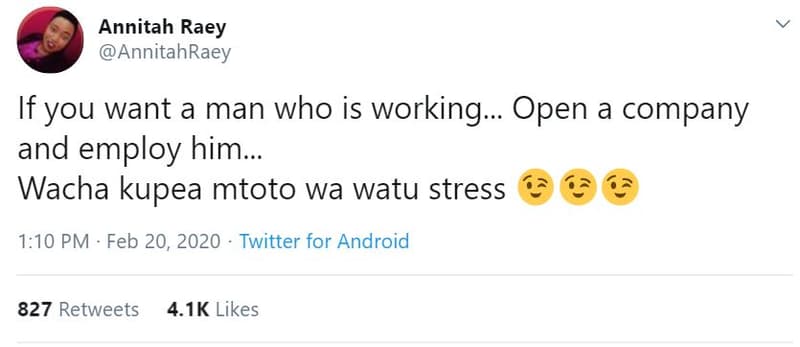 Annitah raey annitahraey if you want a man who is working open a company and emp