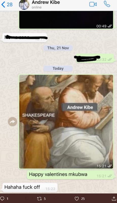 Andrew kibe online 28 oa 0049 v thu, 21 nov 32 today andrew kibe shakespeare 152