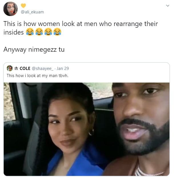 Ali_ekuam this is how women look at men who rearrange their insides anyway nimeg