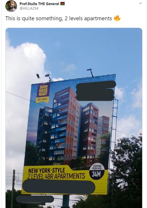 Prof stulla the general hilla254 this is quite something, 2 levels apartments so