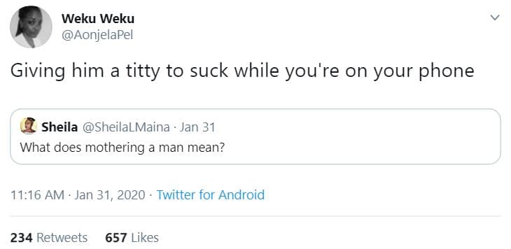 Weku weku aonjelapel giving him titty to suck while you're on your phone sheila