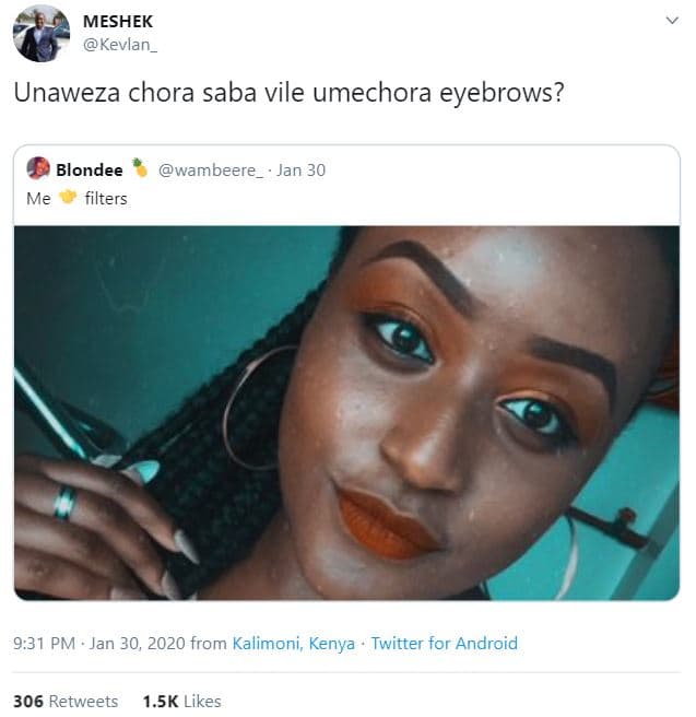 Meshek kevlan _ unaweza chora saba vile umechora eyebrows? blondee me filters wa