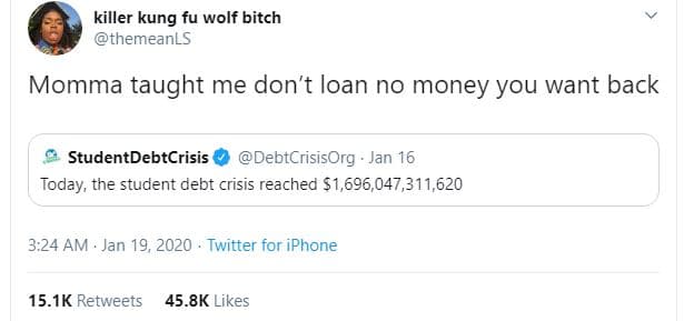 Killer kung fu wolf bitch themeanls momma taught me don't loan no money you want