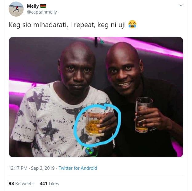Melly captainmelly _ keg sio mihadarati, repeat, keg ni uji 1217 pm sep 3, twitt