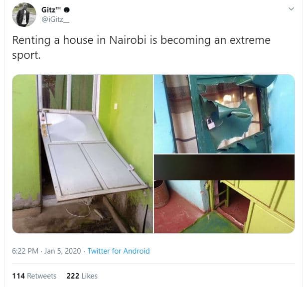 Gitz igitz renting a house in nairobi is becoming an extreme sport. 6.22 pm jan