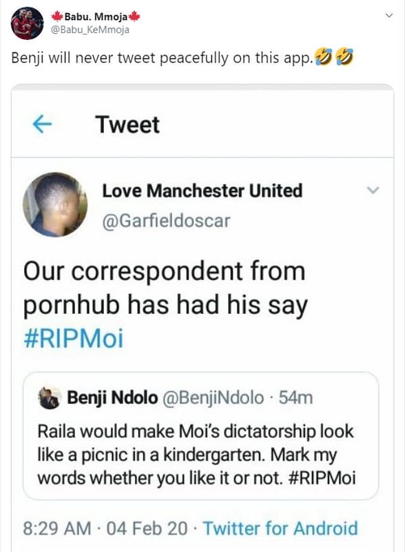 Babu. mmoja babu_kemmoia benji will never tweet peacefully on this app. 2 tweet