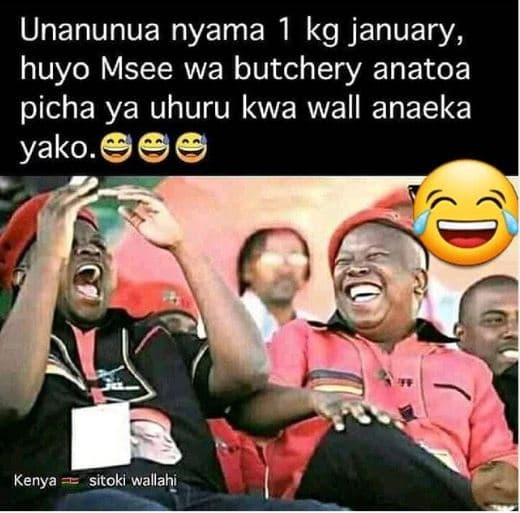 Unanunua nyama 1 kg january, huyo msee wa butchery anatoa picha ya uhuru kwa wal
