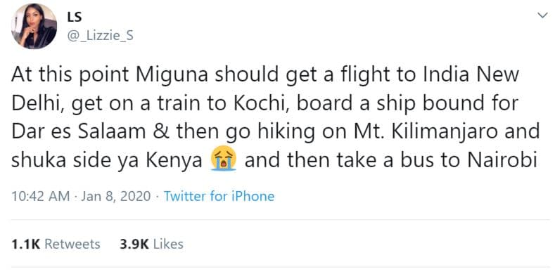 Ls lizzie_s at this point miguna should get a flight to india new delhi, get on