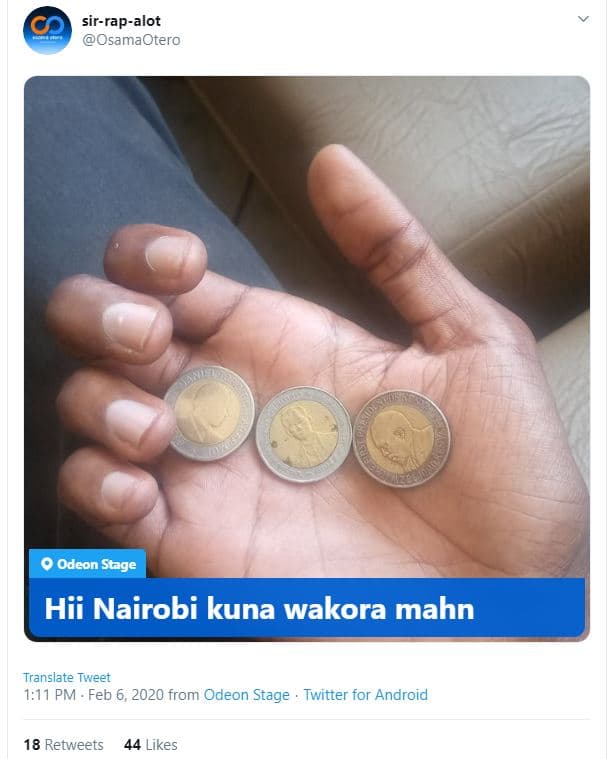 Sirrapalot osamaotero odeon stage hii nairobi kuna wakora mahn translate tweet 1
