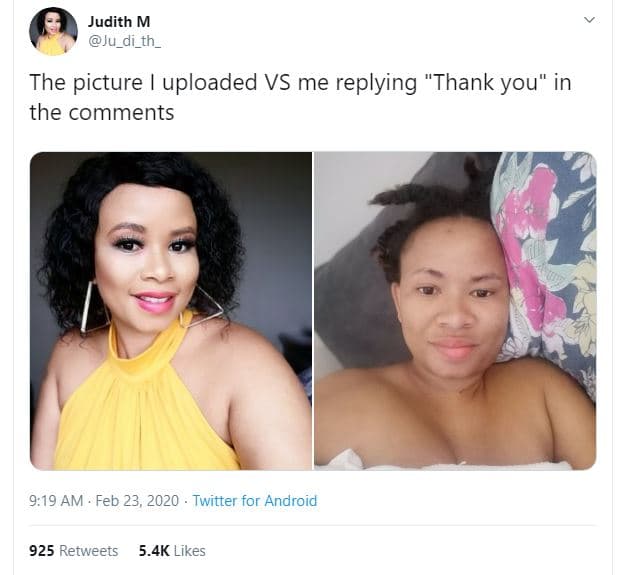 Judith m ju_di_th_ the picture uploaded vs me replying 'thank you in the comment