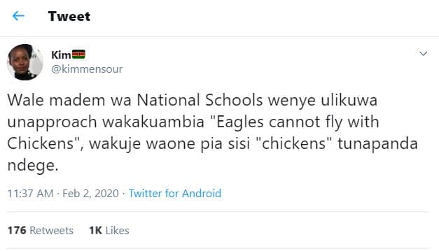 Tweet kim kimmensour wale madem wa national schools wenye ulikuwa unapproach wak