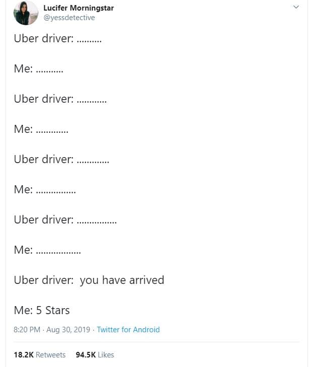 Lucifer morningstar vessdetective uber driver me uber driver me uber driver me u