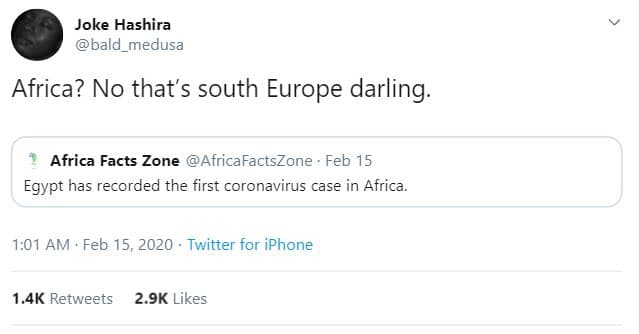 Joke hashira bald_medusa africa? no thats south europe darling africa facts zone