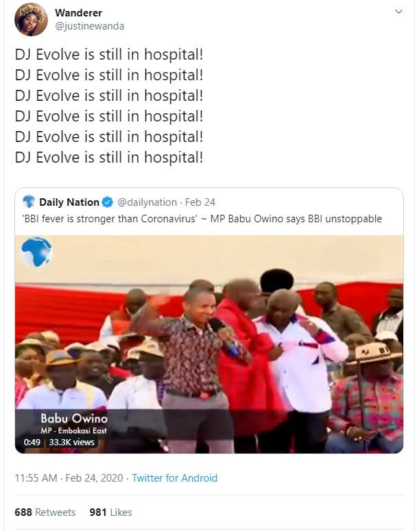 Wanderer justinewanda dj evolve is still in hospital! dj evolve is still in hosp