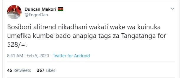 Duncan makori engnrdan bosibori alitrend nikadhani wakati wake wa kuinuka umefik