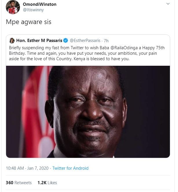 Omondiwinston itiswinny mpe agware sis hon. esther m passaris estherpassaris bri