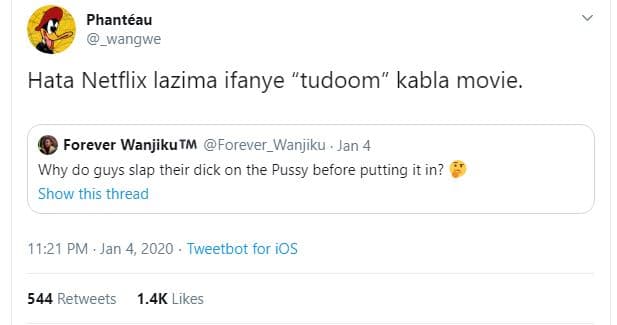 Phantéau wangwe hata netflix lazima ifanye tudoom' kabla movie forever wanjiku t