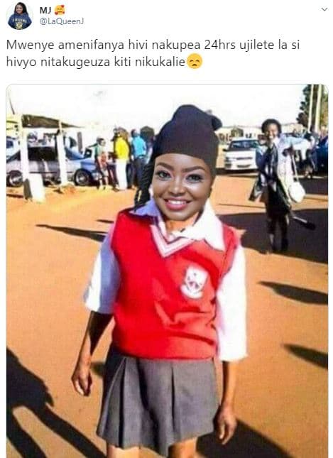 Laqueen mwenye amenifanya hivi nakupea 24hrs ujilete la si hivyo nitakugeuza kit