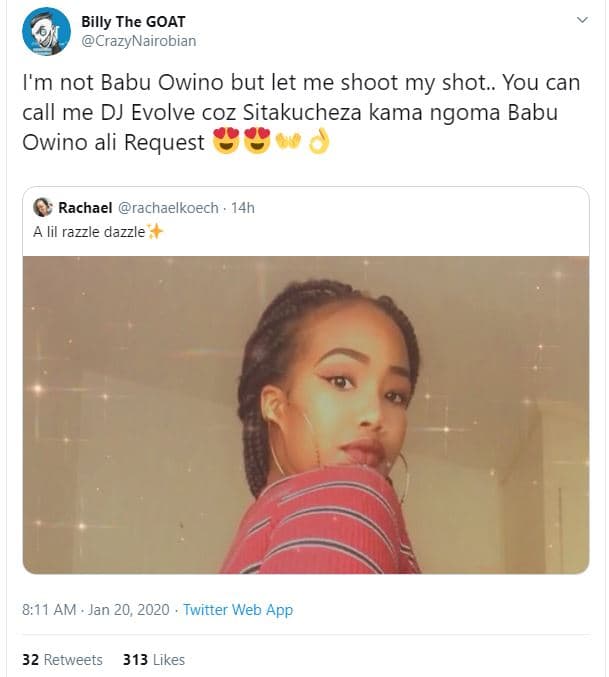 Billy7 the goat crazynairobian im not babu owino but let me shoot my shot.. you