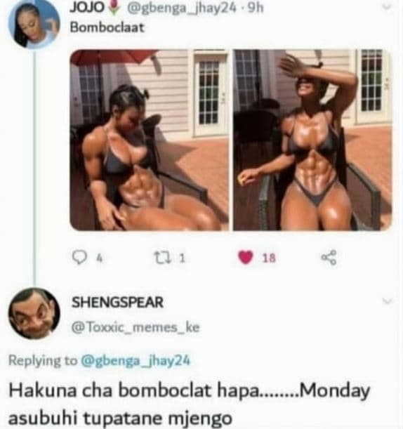 Jojo ebenga ghay2u oh bomboclaat u 1 18 shengspear toxxic memes_ke replying to g