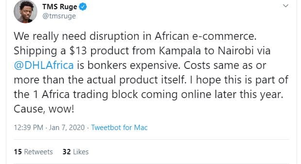 Tms ruge tmsruge we really need disruption in african ecommerce. shipping a 13 p