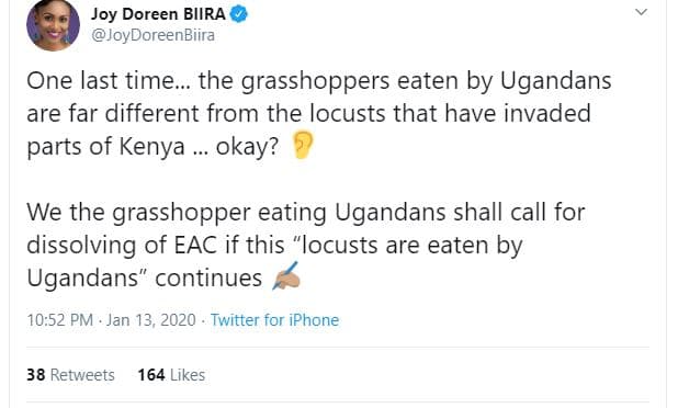 Joy doreen biira joydoreenbiira one last time the grasshoppers eaten by ugandans