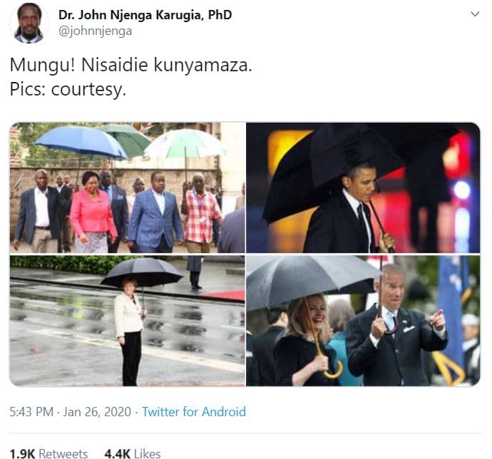 Dr. john njenga karugia, phd ohnnjenga mungu! nisaidie kunyamaza. pics courtesy.